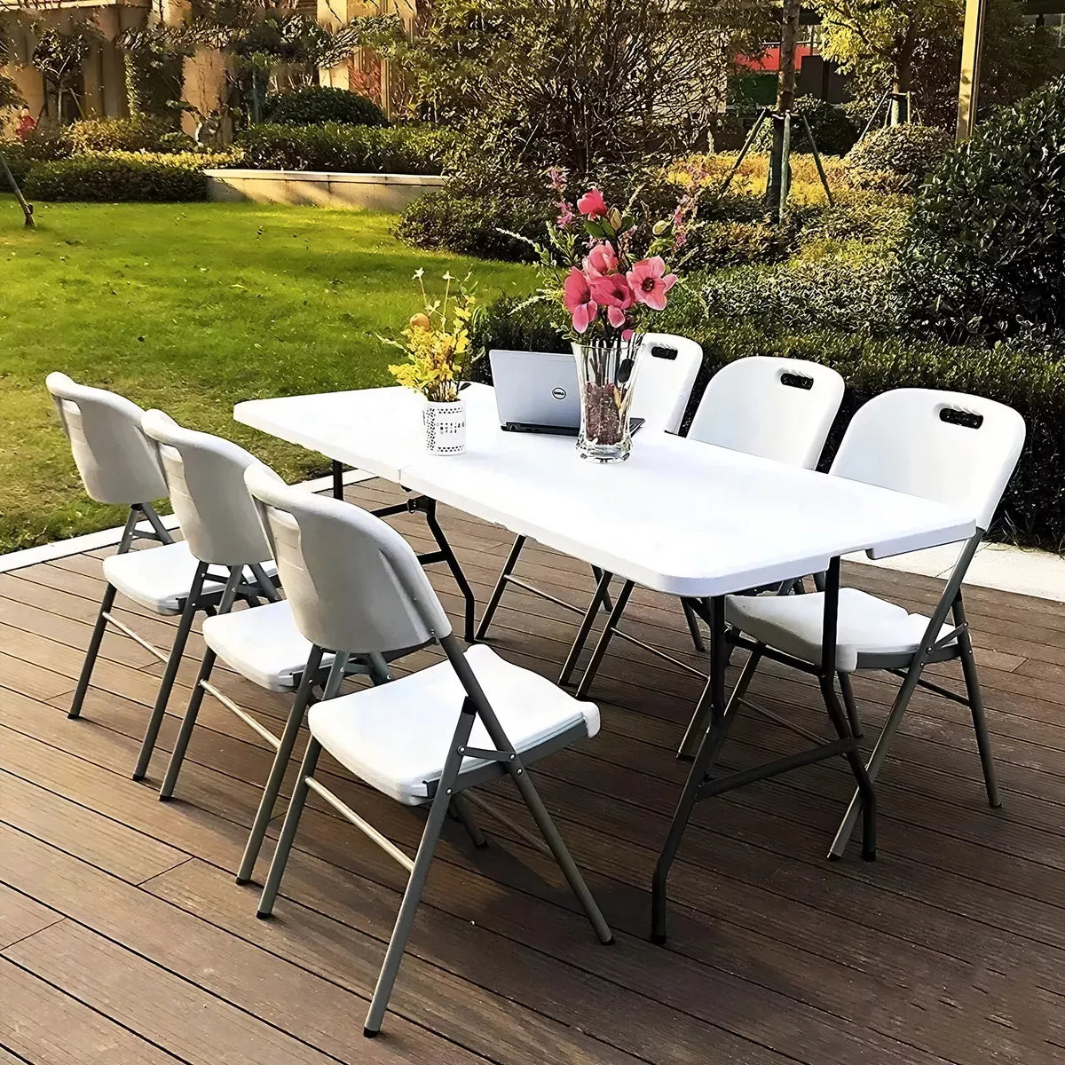 Silla Plegable Plástico Reforzado Eventos Fiestas 10 piezas