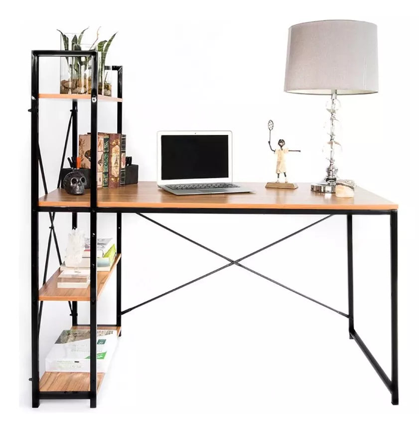 Escritorio Minimalista Moderno Con Repisas Estructura Acero