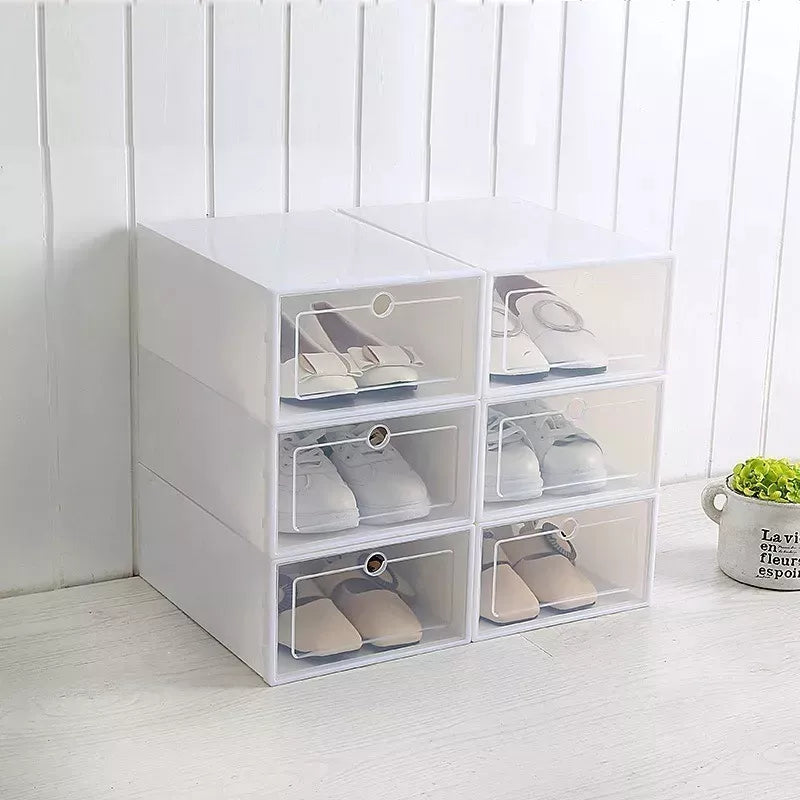 6 Cajas De Zapatos Apilables Tenis Zapatera Practiksa Color Blanco