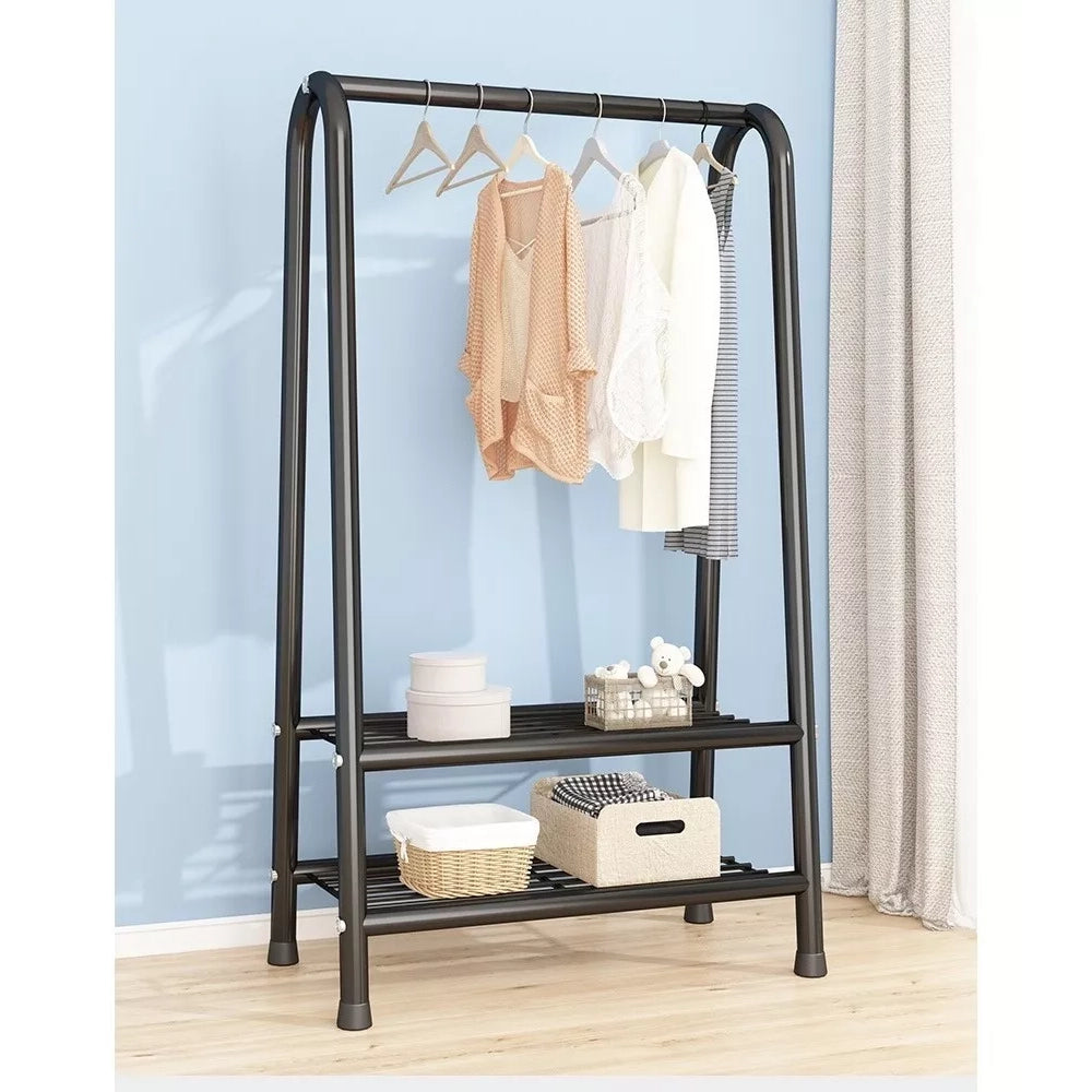 Perchero Ropa Rack Metálico 2 Niveles Closet Reforzado 66 Cm