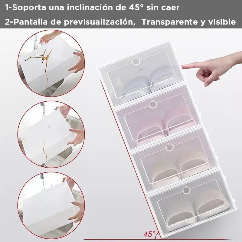 12 Cajas De Zapatos Apilables Tenis Zapatera Practiksa