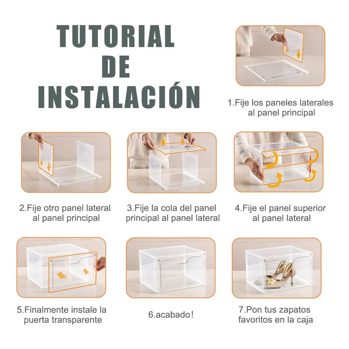 Cajas de Zapatos Apilables Organizador Transparente 10pcs