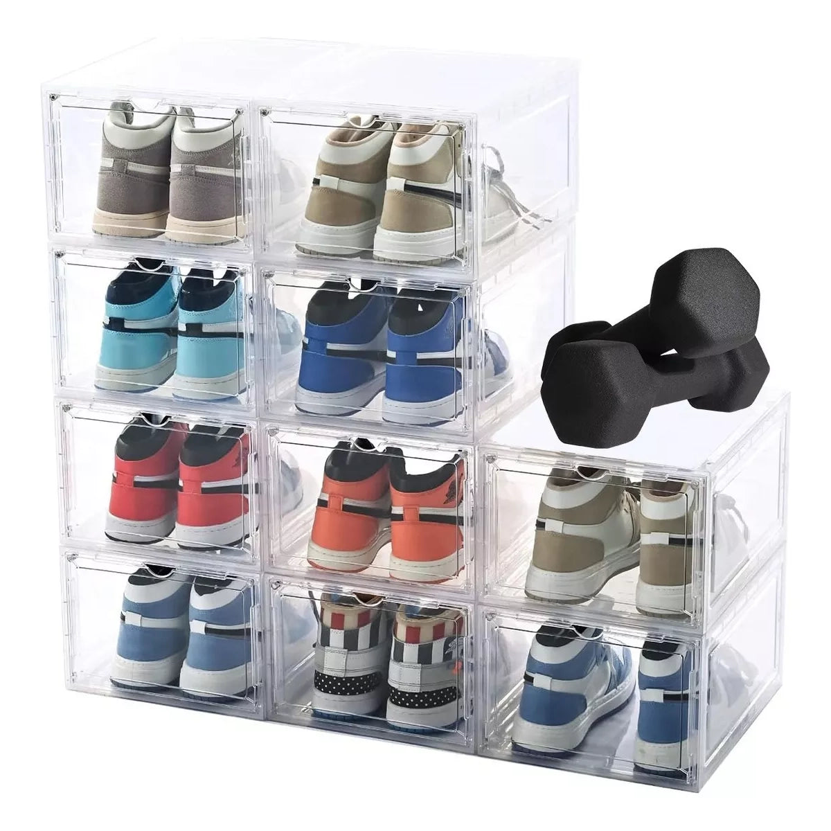 Cajas de Zapatos Apilables Organizador Transparente 10pcs