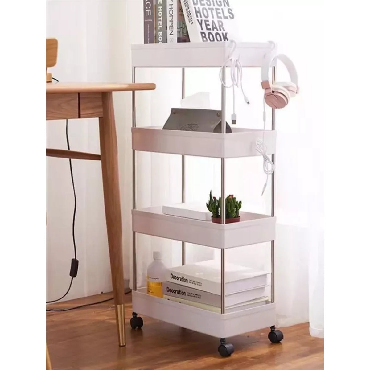 Organizador 4 Niveles Carrito Móvil Estante Para Cocina Baño