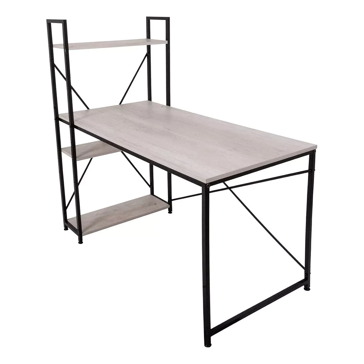 Escritorio Minimalista Moderno Con Repisas Estructura Acero