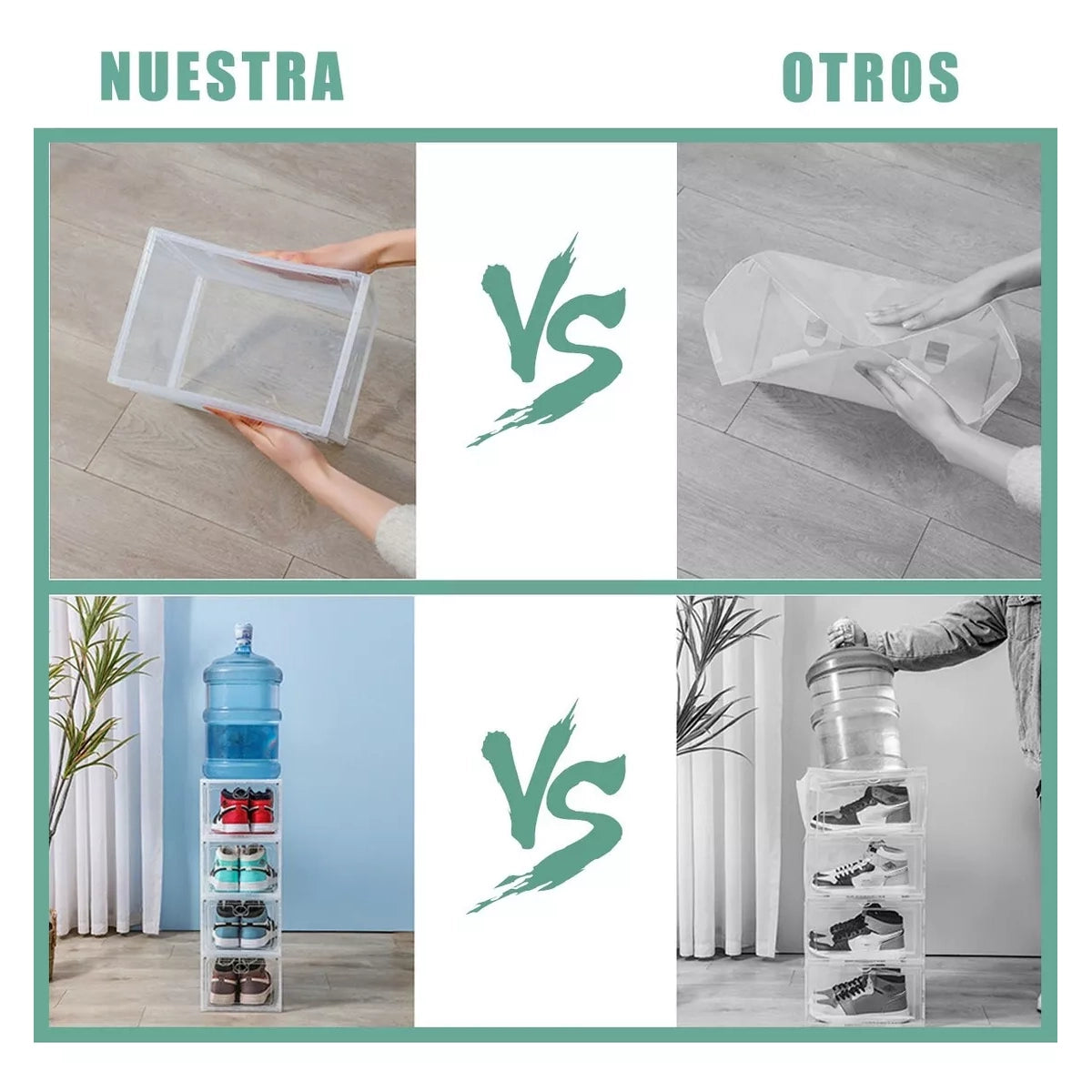 Cajas de Zapatos Apilables Organizador Transparente 10pcs
