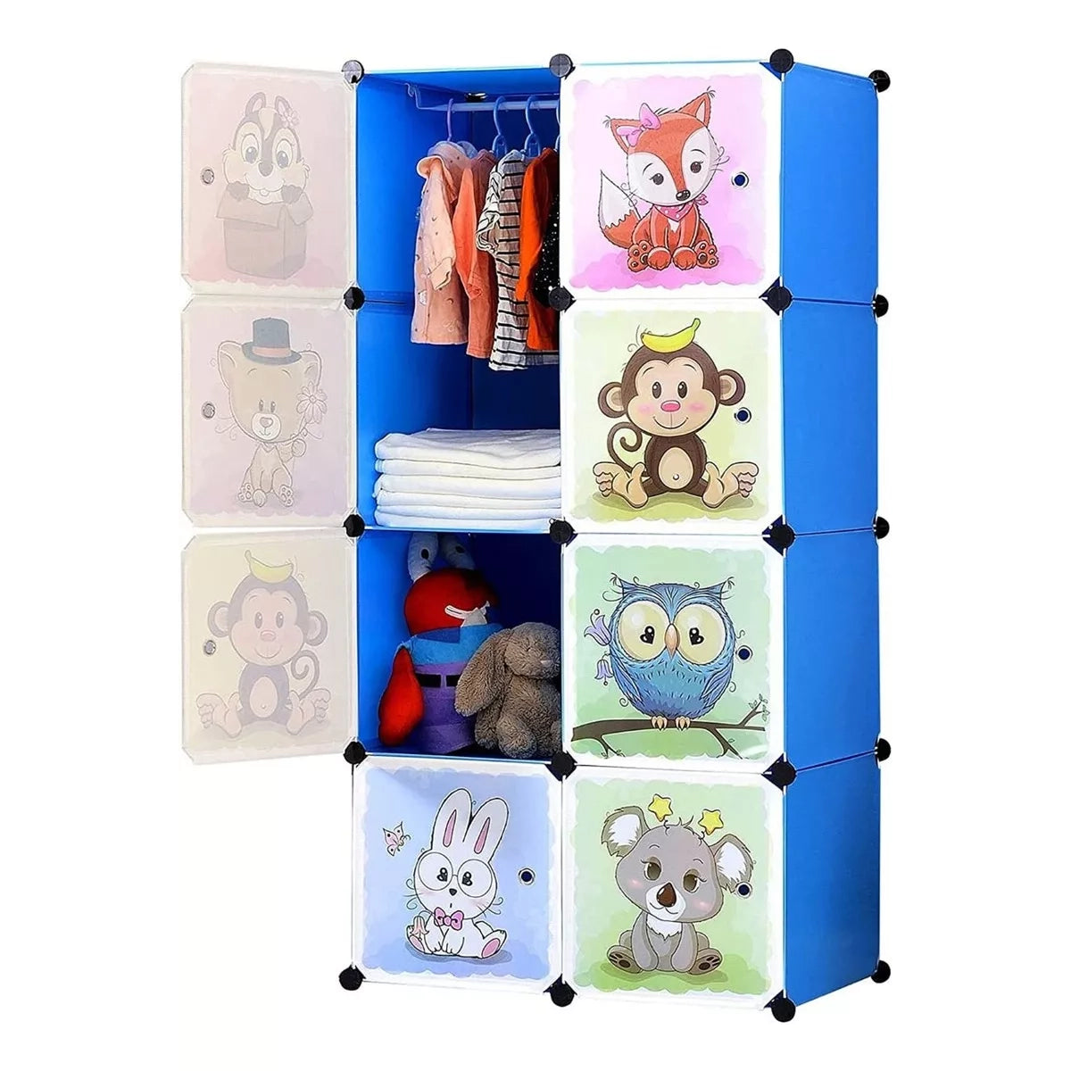 Cajas Organizador De Ropa Colgar Closet Armario Zapatera Color Azul