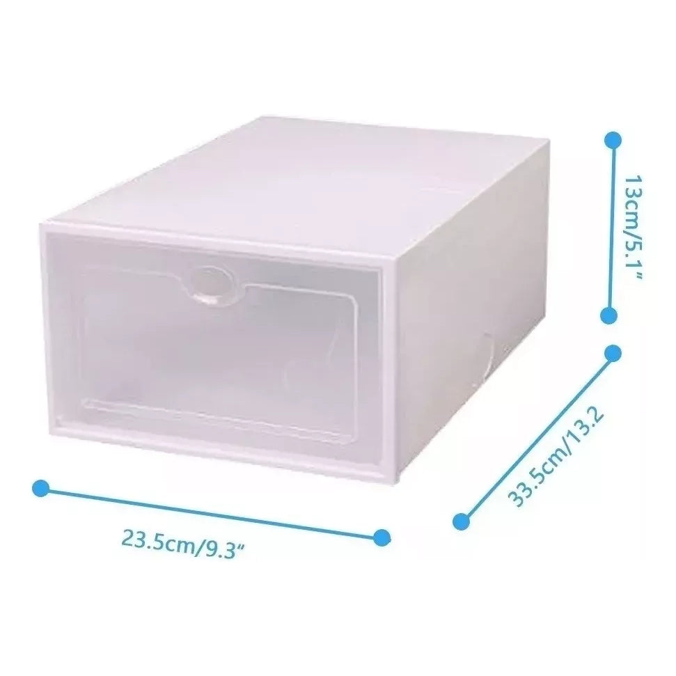 6 Cajas De Zapatos Apilables Tenis Zapatera Practiksa Color Blanco