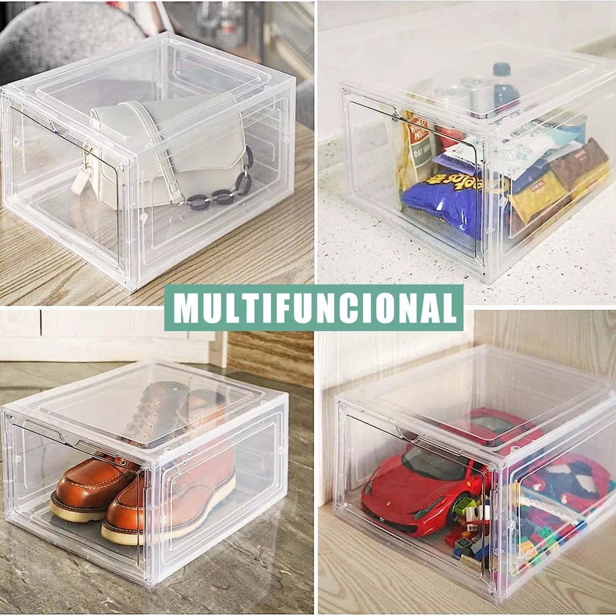 Cajas de Zapatos Apilables Organizador Transparente 10pcs
