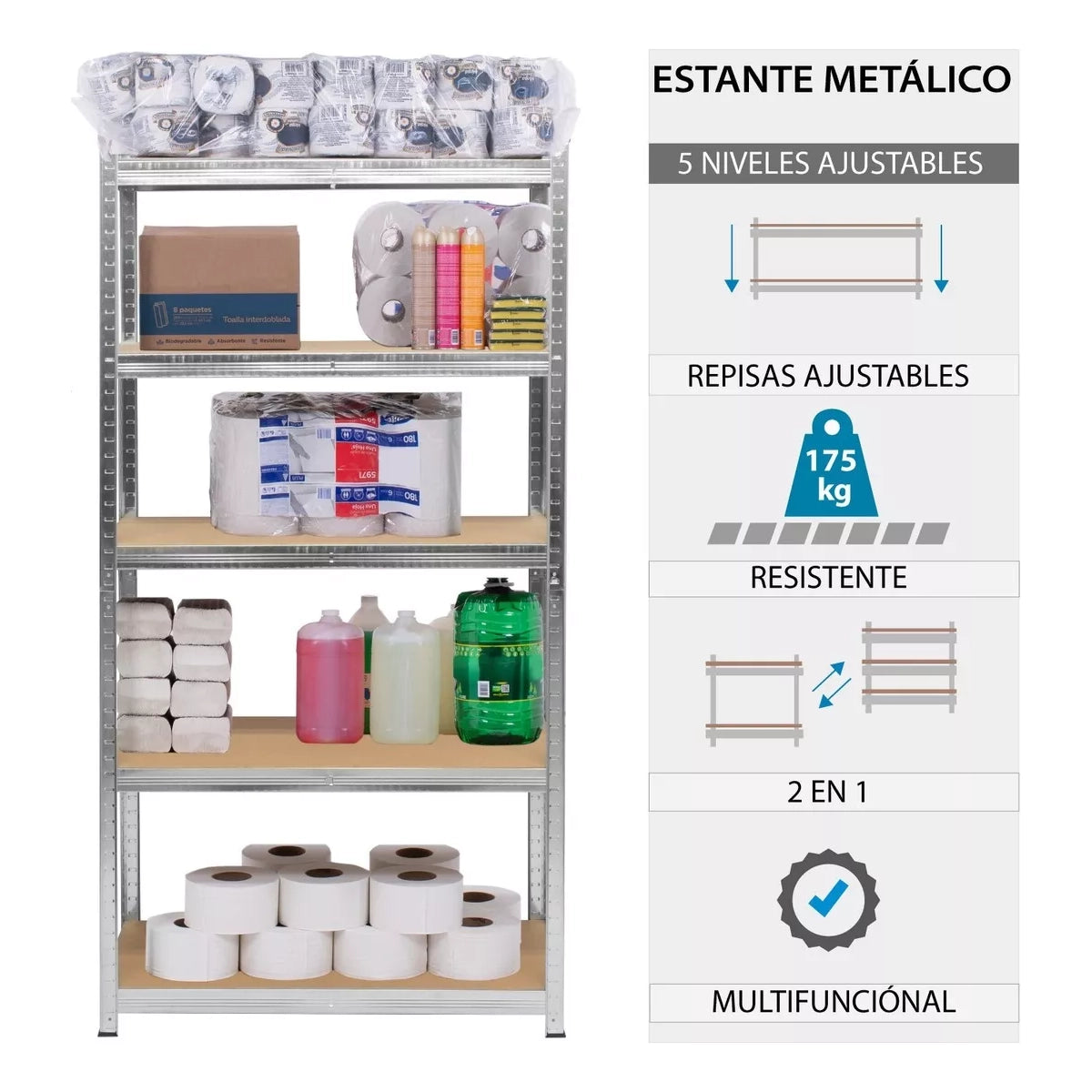 Anaquel Organizador Metálico 5 Niveles