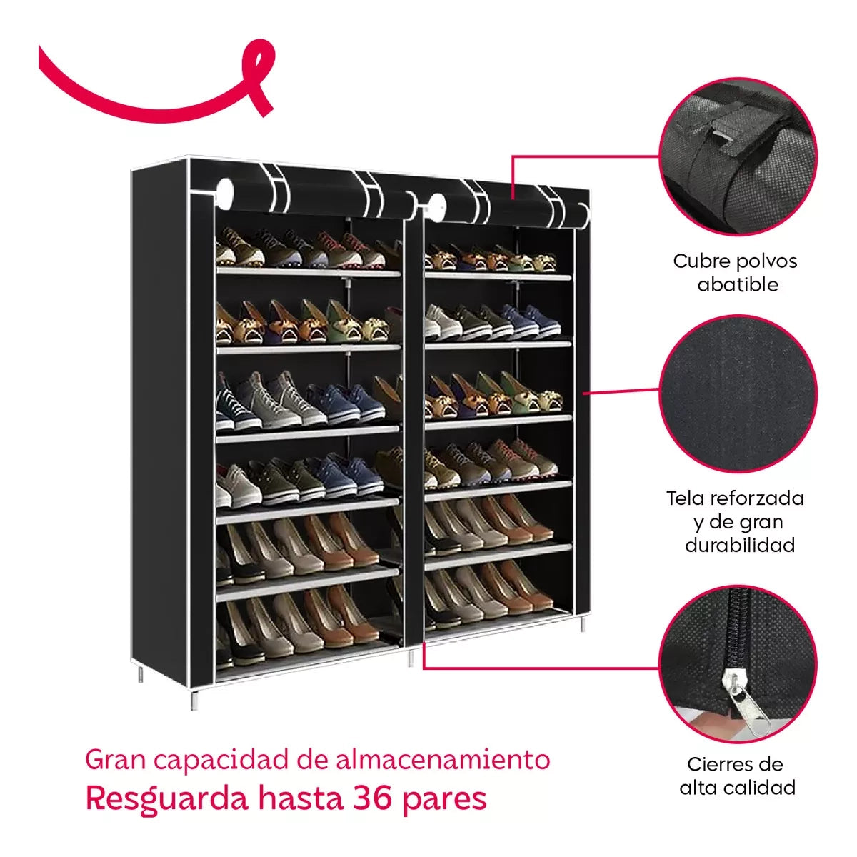Zapatera Organizador Zapatos 6 Niveles Doble Fila Ajustable