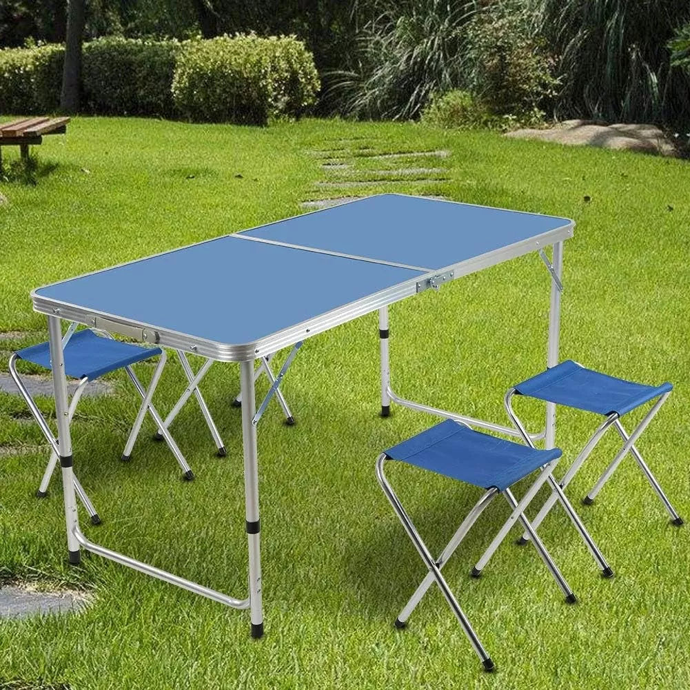 Mesa Plegable Portátil Con Sillas Para Picnic Acampar