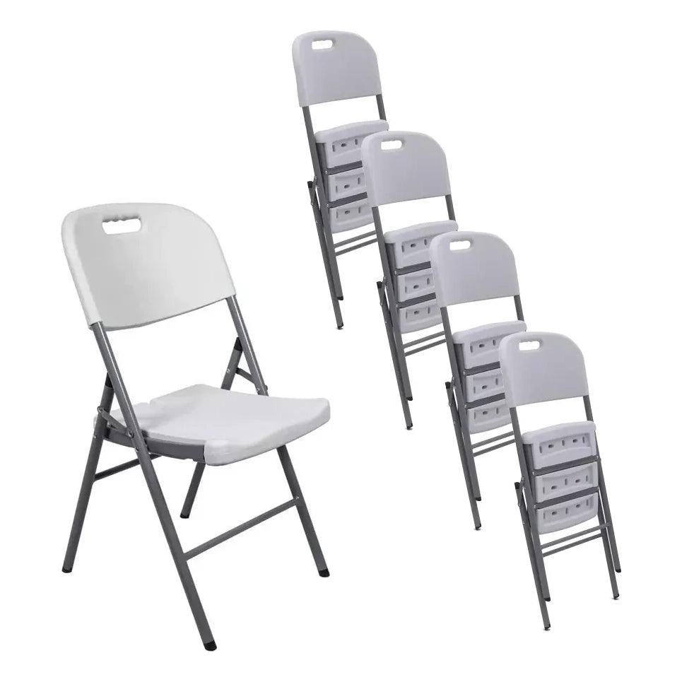 Silla Plegable Plástico Reforzado Eventos Fiestas 4 piezas