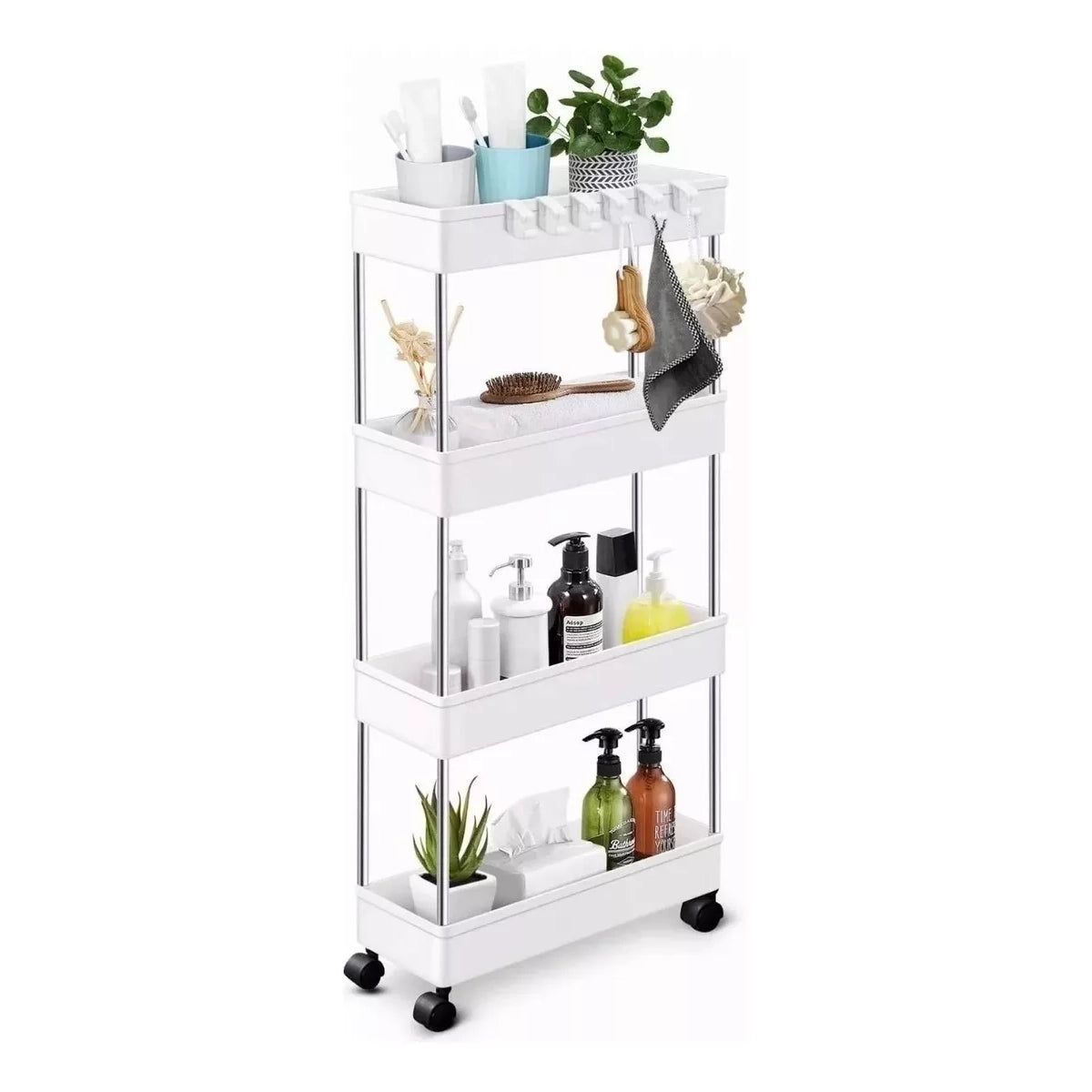 Organizador 4 Niveles Carrito Móvil Estante Para Cocina Baño