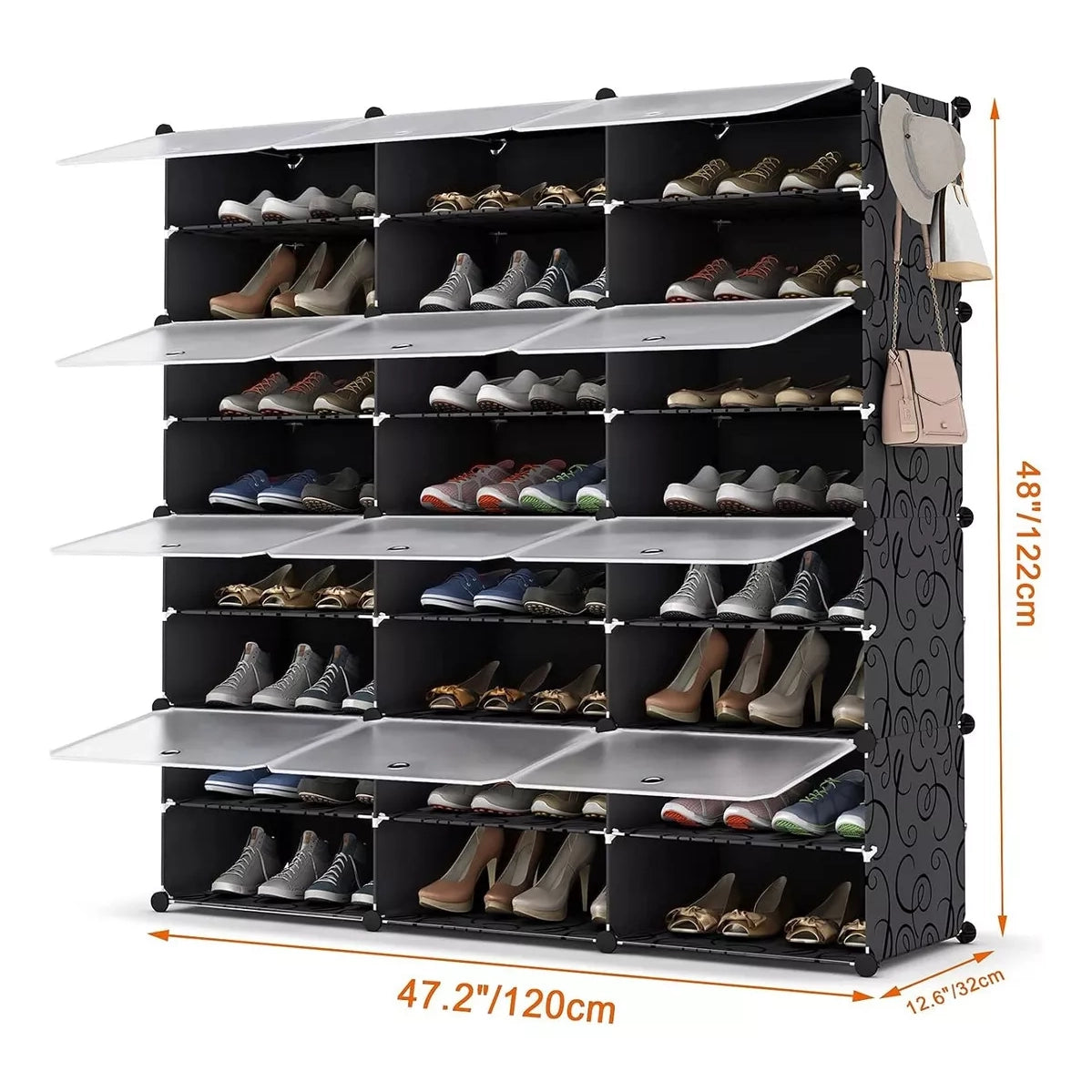 Zapatera Organizador Apilable 48 Pares Anti Polvo Con Puerta