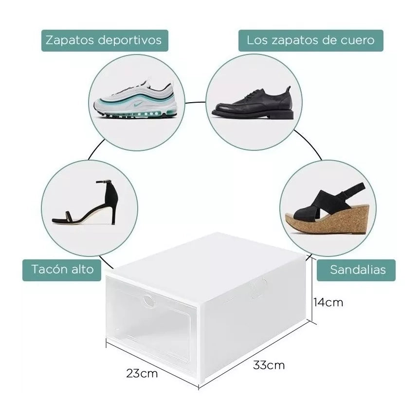 12 Cajas De Zapatos Apilables Tenis Zapatera Practiksa