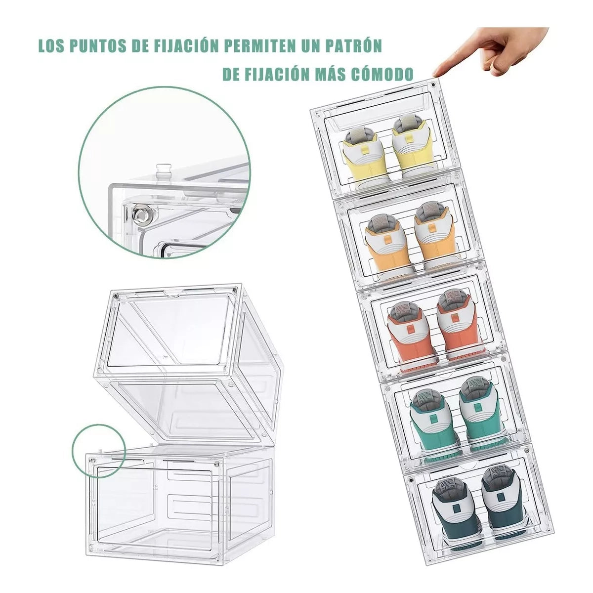 Cajas de Zapatos Apilables Organizador Transparente 10pcs