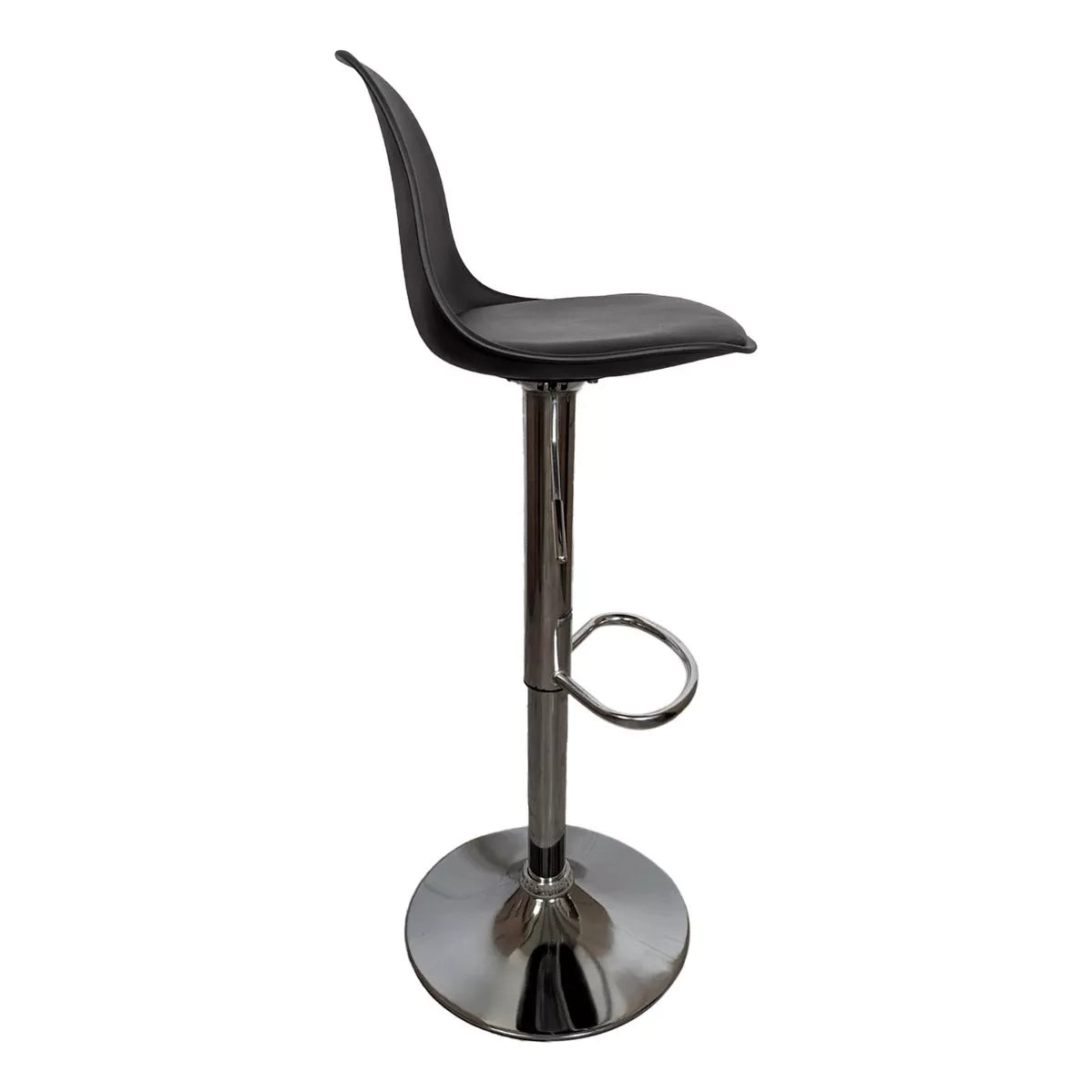 Set De 2 Bancos Altos Con Respaldo Barra Desayunador Cocina Color Negro