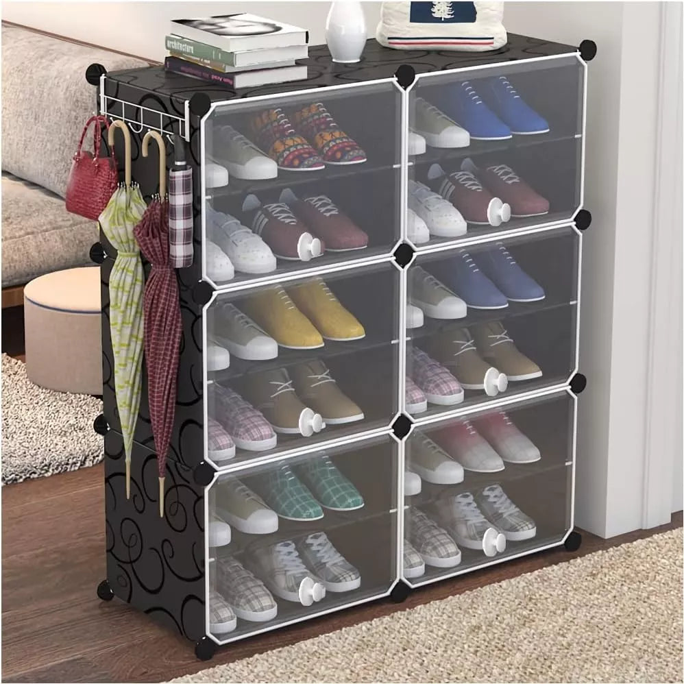 Zapatera Organizador Apilable 24 Pares Anti Polvo Con Puerta