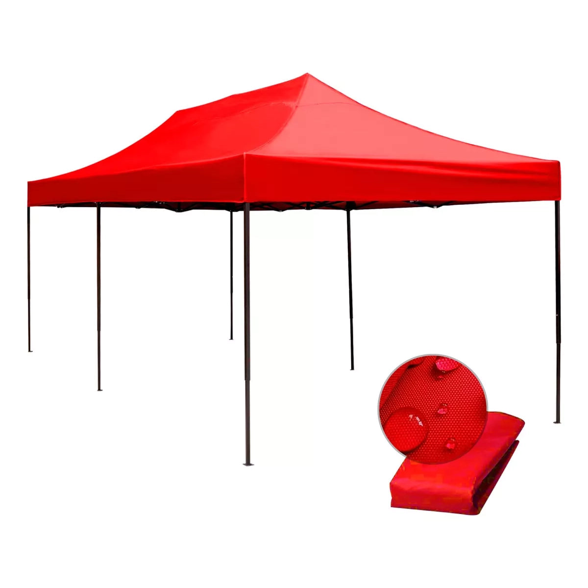 Carpa de 3 m x 6 m Toldo Plegable de Lona Impermeable