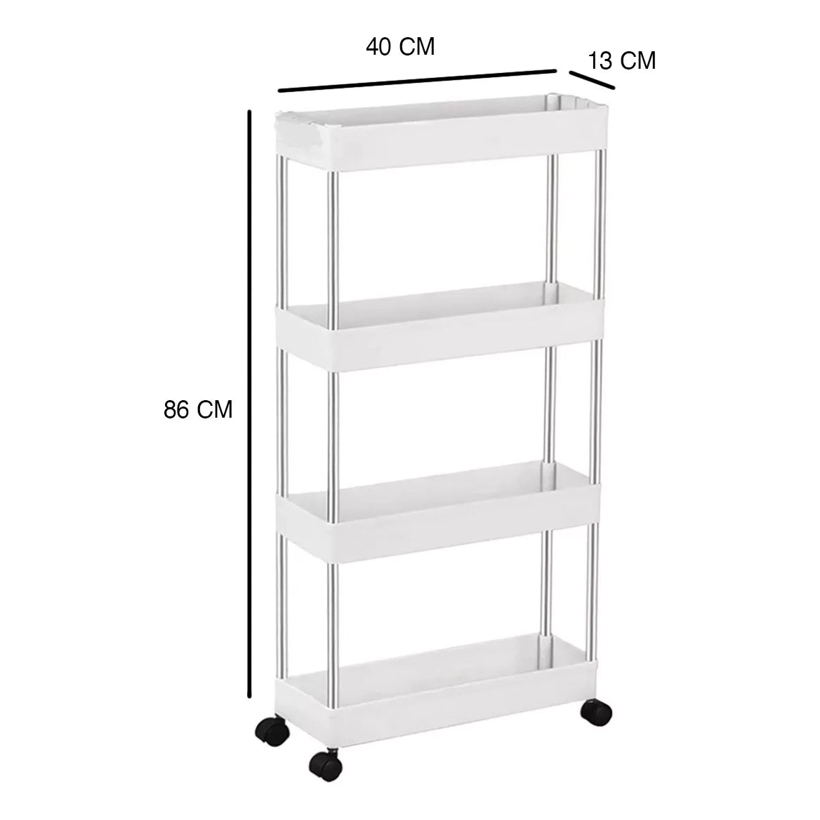 Organizador 4 Niveles Carrito Móvil Estante Para Cocina Baño