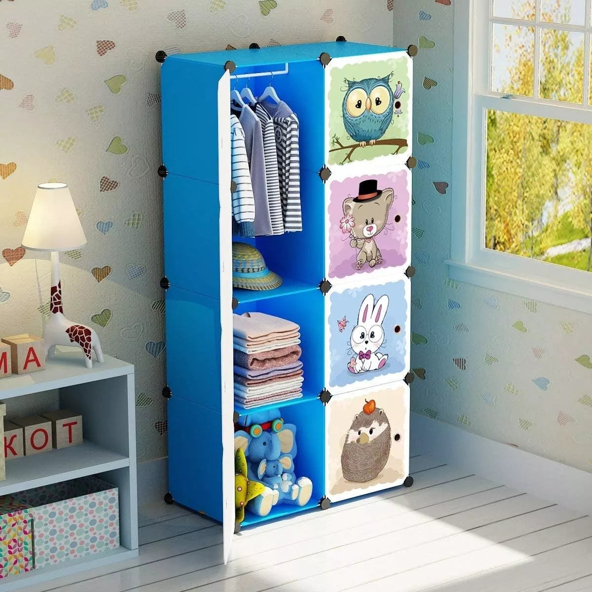 Cajas Organizador De Ropa Colgar Closet Armario Zapatera Color Azul