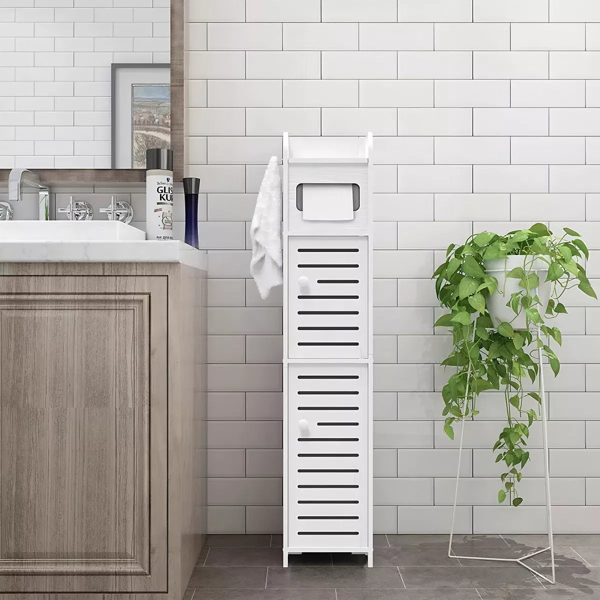 Estante Organizador para Baño Esquinero de 2 Niveles