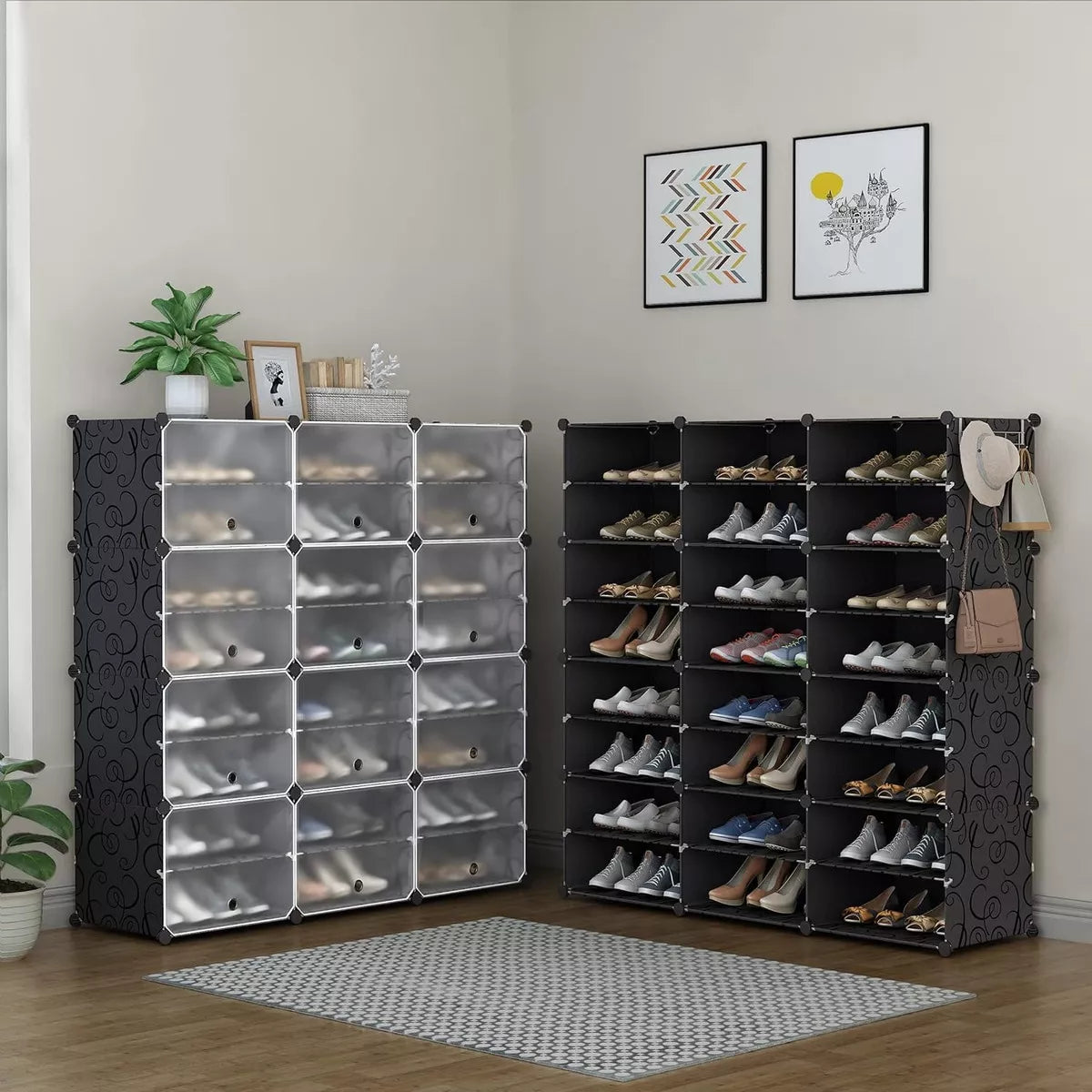 Zapatera Organizador Apilable 48 Pares Anti Polvo Con Puerta