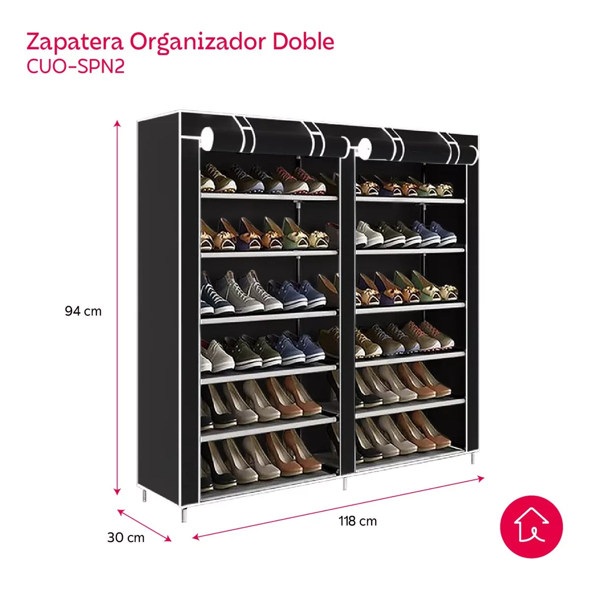 Zapatera Organizador Zapatos 6 Niveles Doble Fila Ajustable