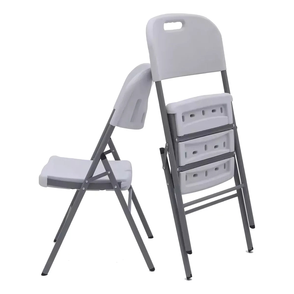 Silla Plegable Plástico Reforzado Eventos Fiestas 10 piezas