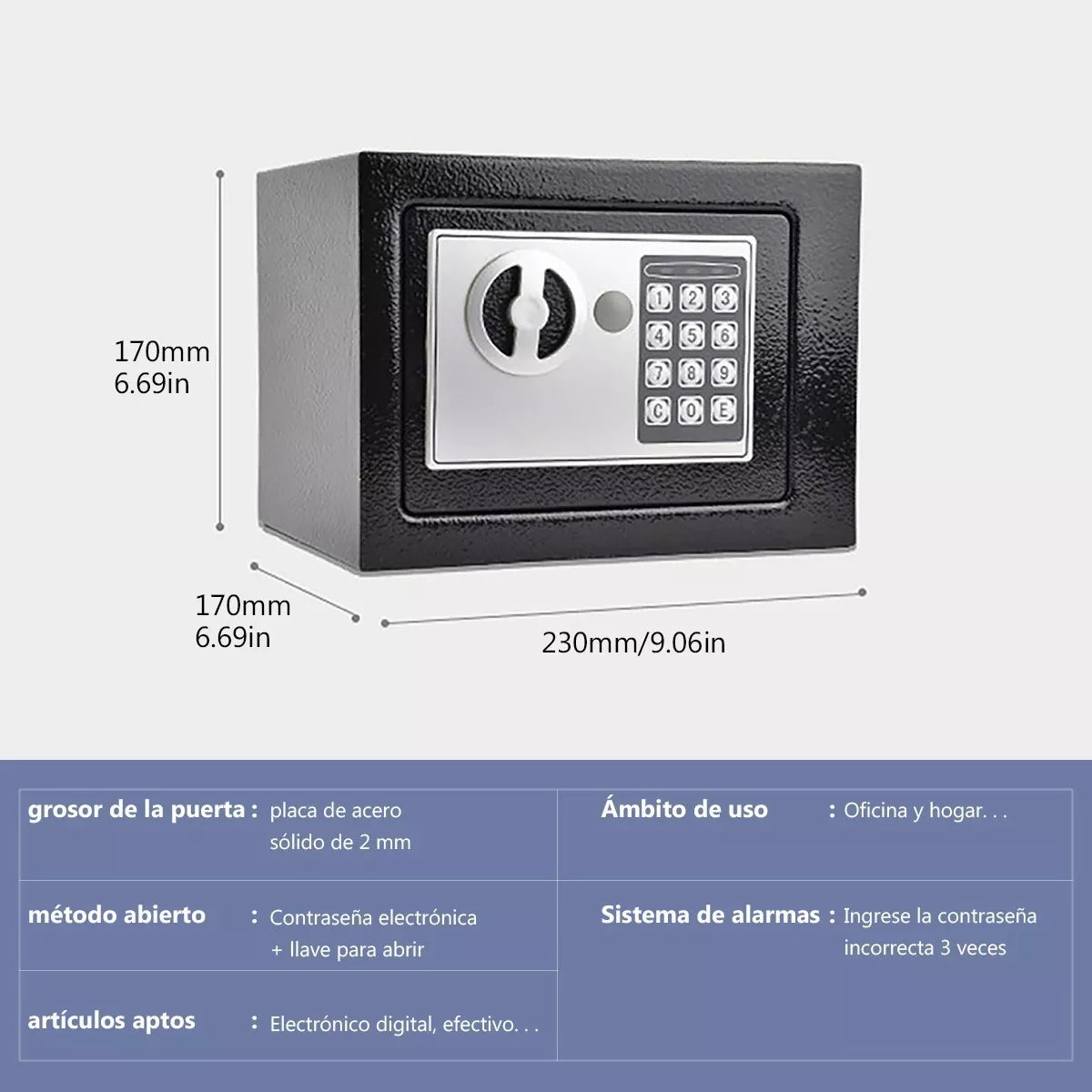 Caja Fuerte De Seguridad Eléctrica Código Digital Y Llave