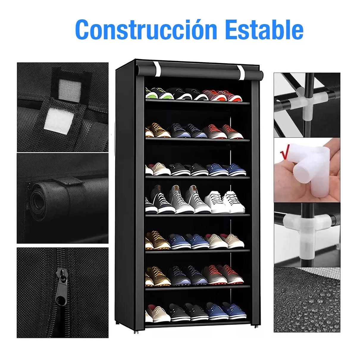 Zapatera De Closet Organizador Zapatos 7 Niveles Base Metal