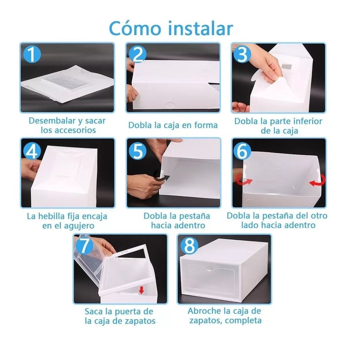 12 Cajas De Zapatos Apilables Tenis Zapatera Practiksa