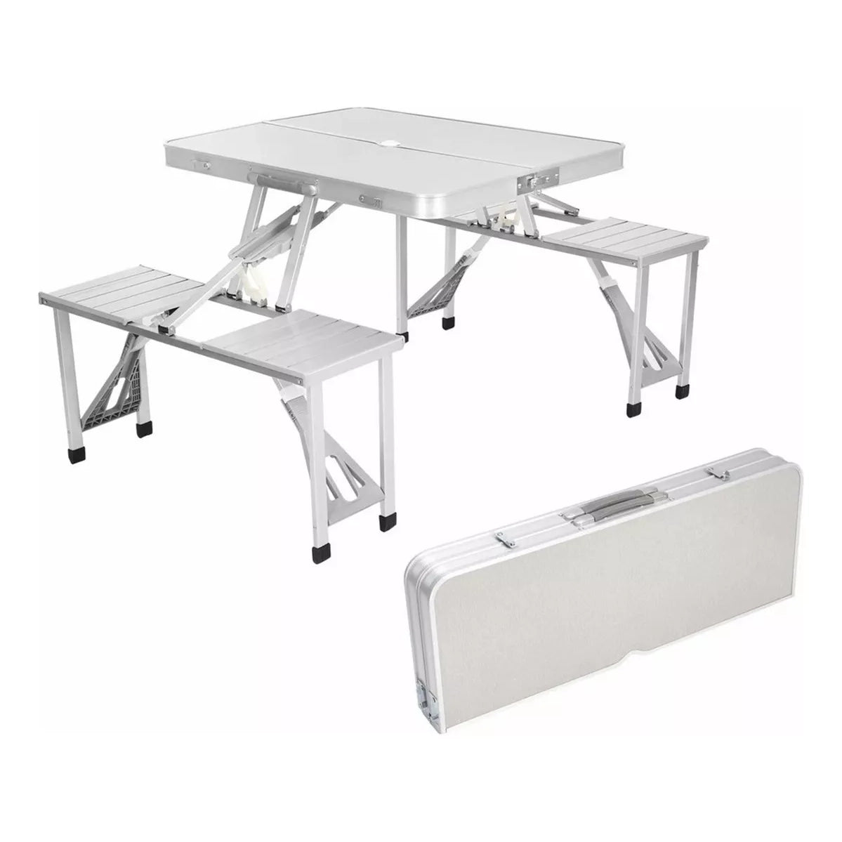 Mesa Plegable Picnic Portátil Exterior con 4 Sillas