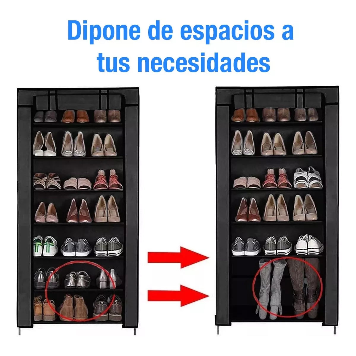 Zapatera De Closet Organizador Zapatos 7 Niveles Base Metal