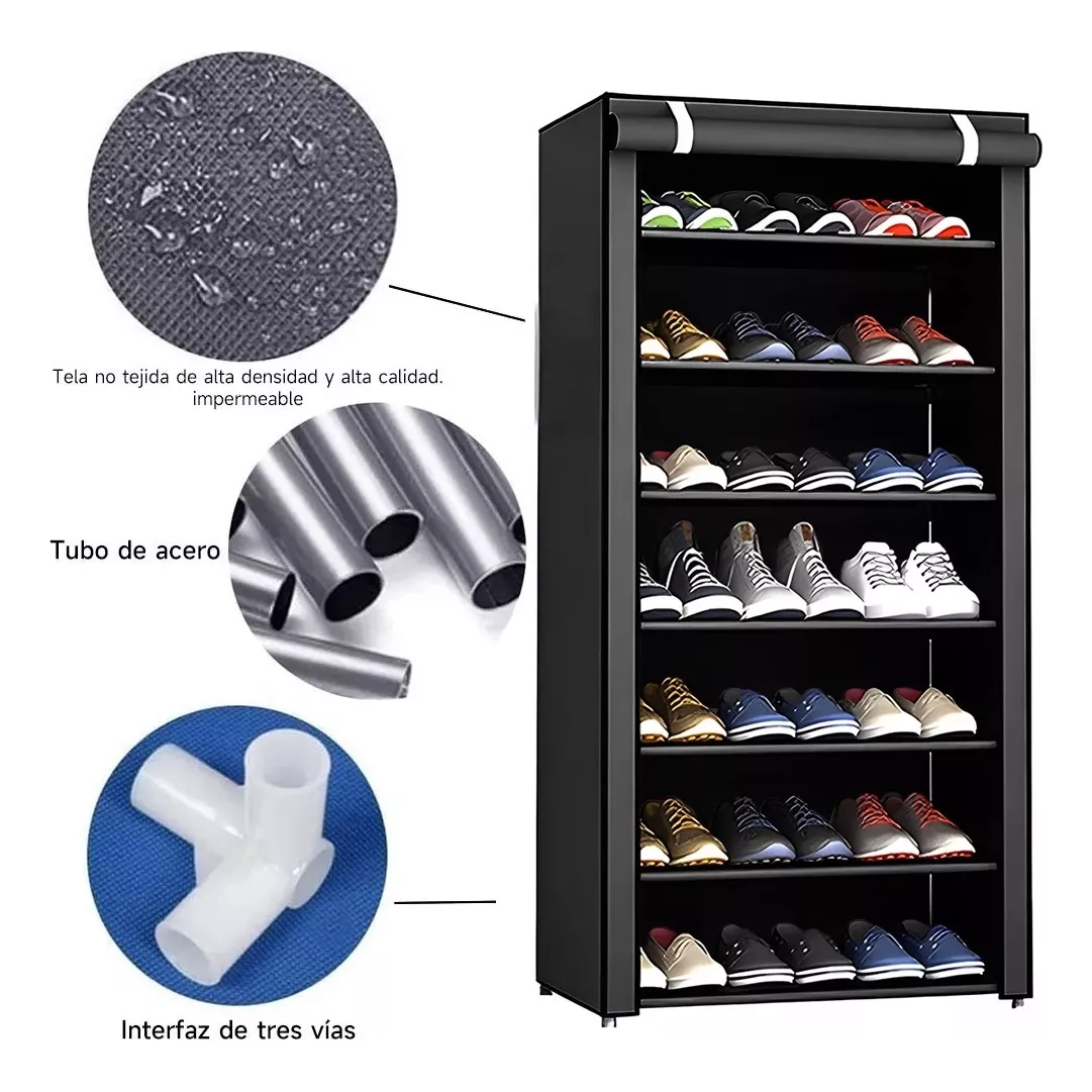 Zapatera De Closet Organizador Zapatos 7 Niveles Base Metal