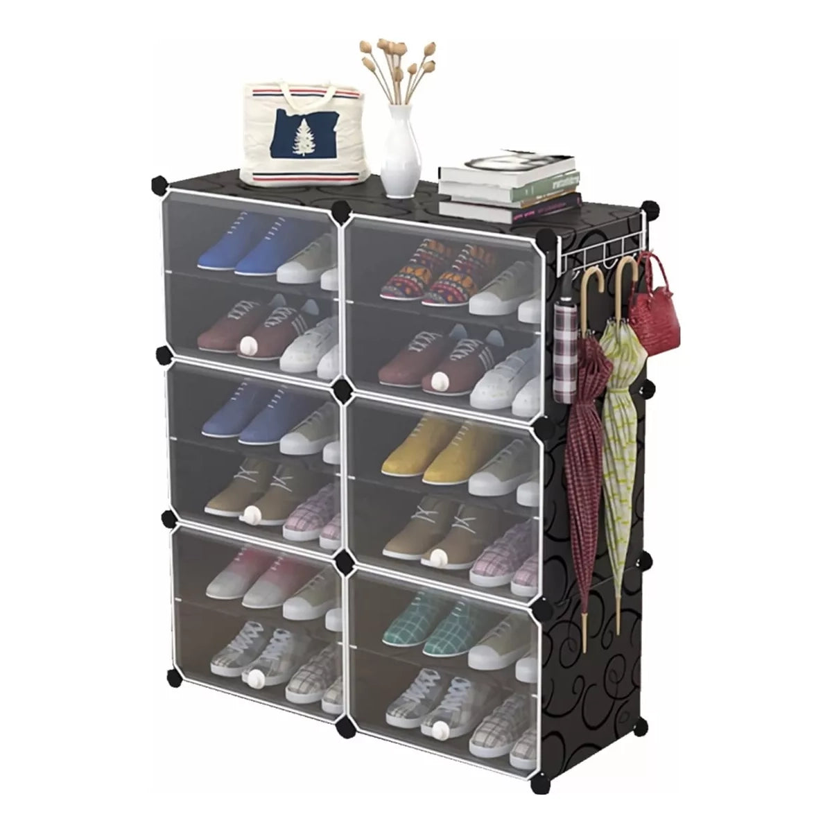 Zapatera Organizador Apilable 24 Pares Anti Polvo Con Puerta