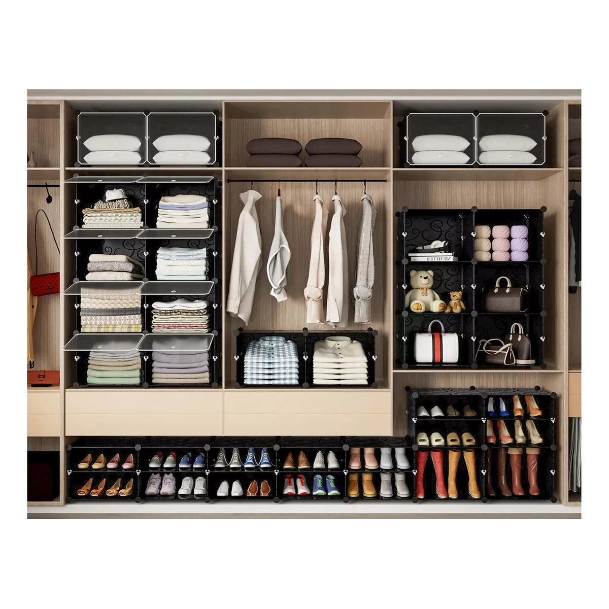Zapatera Organizador Apilable 48 Pares Anti Polvo Con Puerta