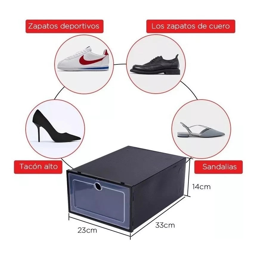12 Cajas De Zapatos Apilables Tenis Zapatera Practiksa
