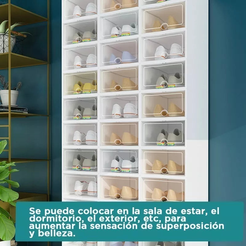 12 Cajas De Zapatos Apilables Tenis Zapatera Practiksa