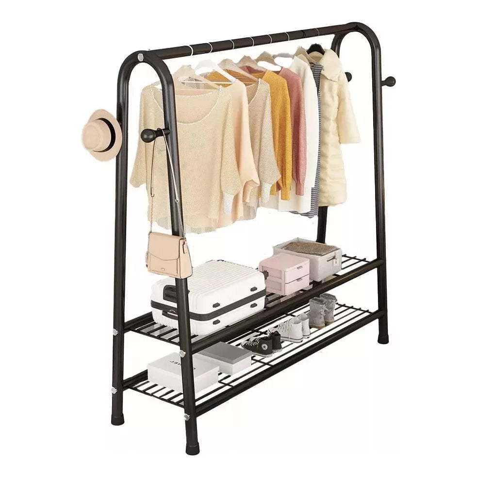 Perchero Ropa Rack Metálico 2 Niveles Closet Reforzado