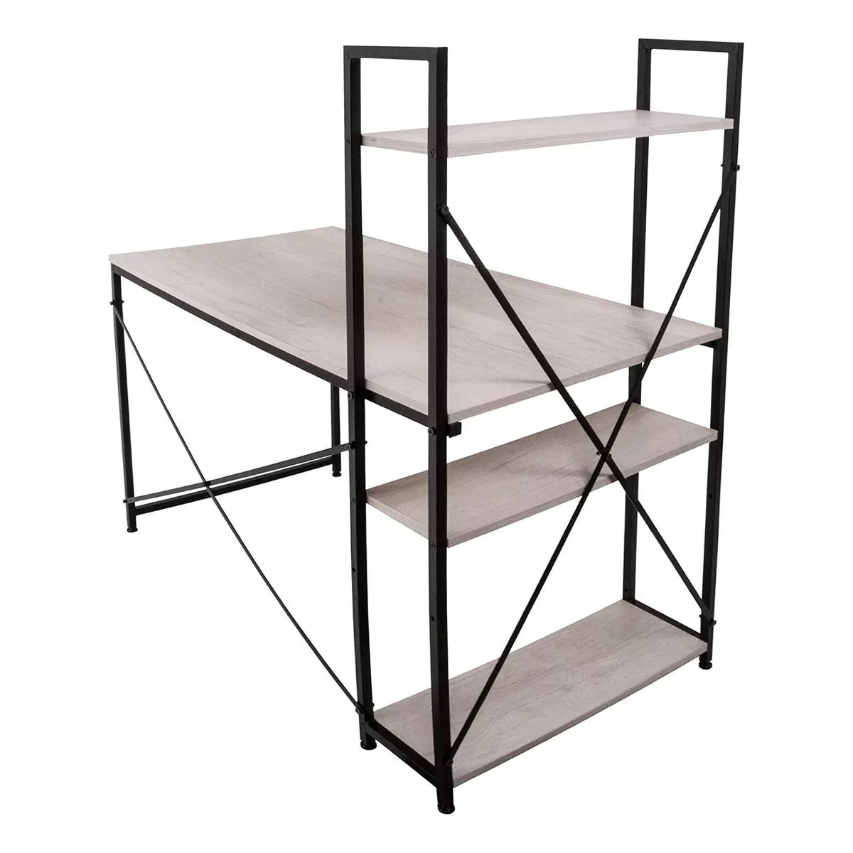 Escritorio Minimalista Moderno Con Repisas Estructura Acero