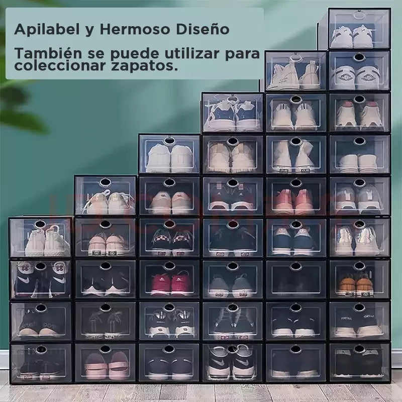 12 Cajas De Zapatos Apilables Tenis Zapatera Practiksa