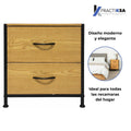 Buro Recamara Mesa De Noche Mdf Con Cajones Practiksa Liso Madera