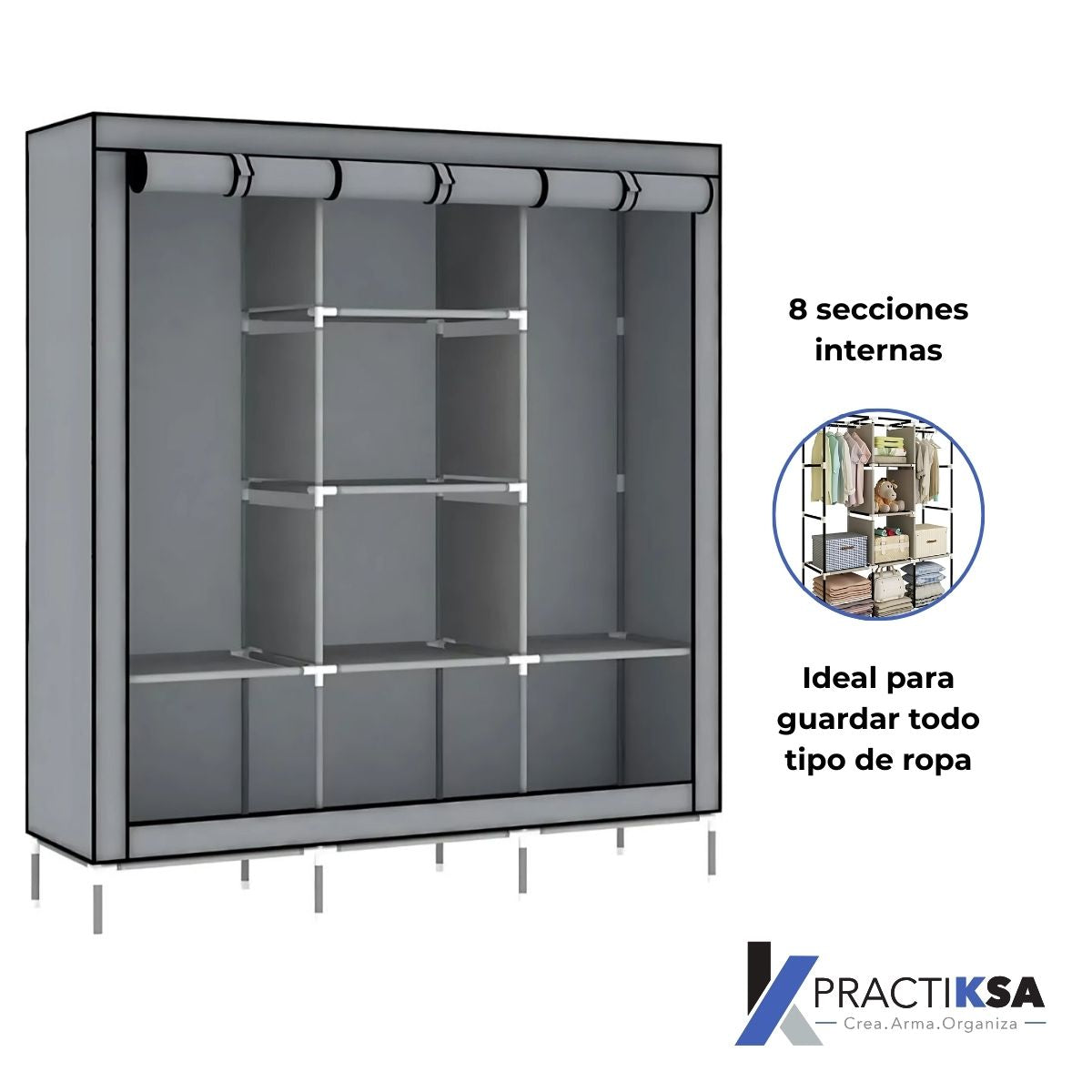 Rack Organizador De Ropa Closet Armable Portátil Dormitorio