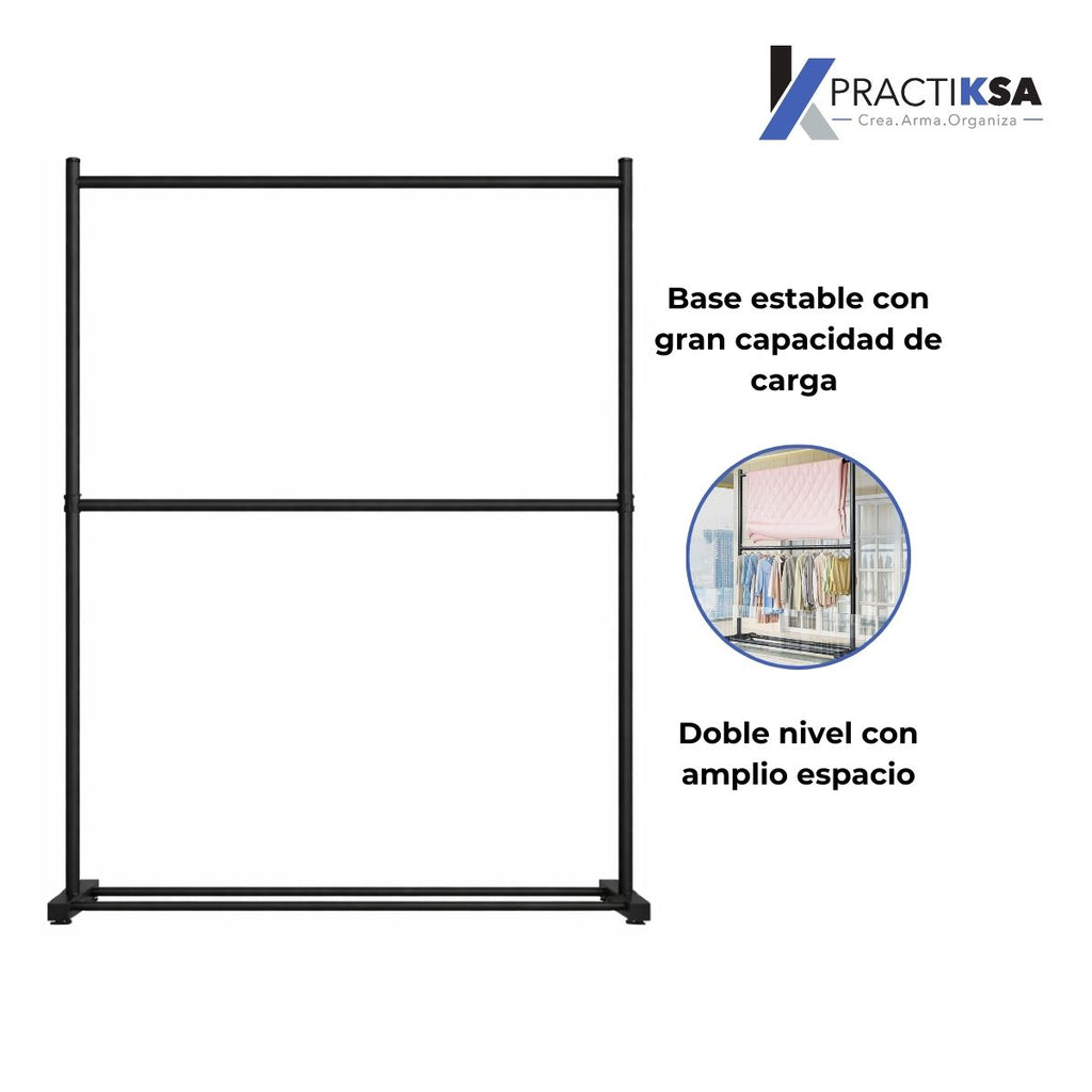 RACK PERCHERO DOBLE NIVEL ORGANIZADOR ROPA