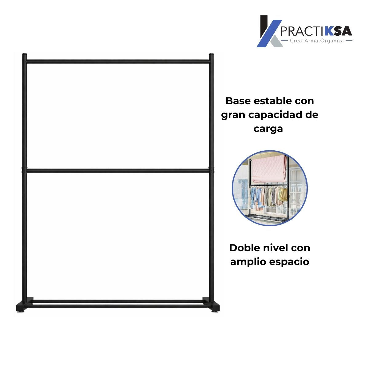 RACK PERCHERO DOBLE NIVEL ORGANIZADOR ROPA