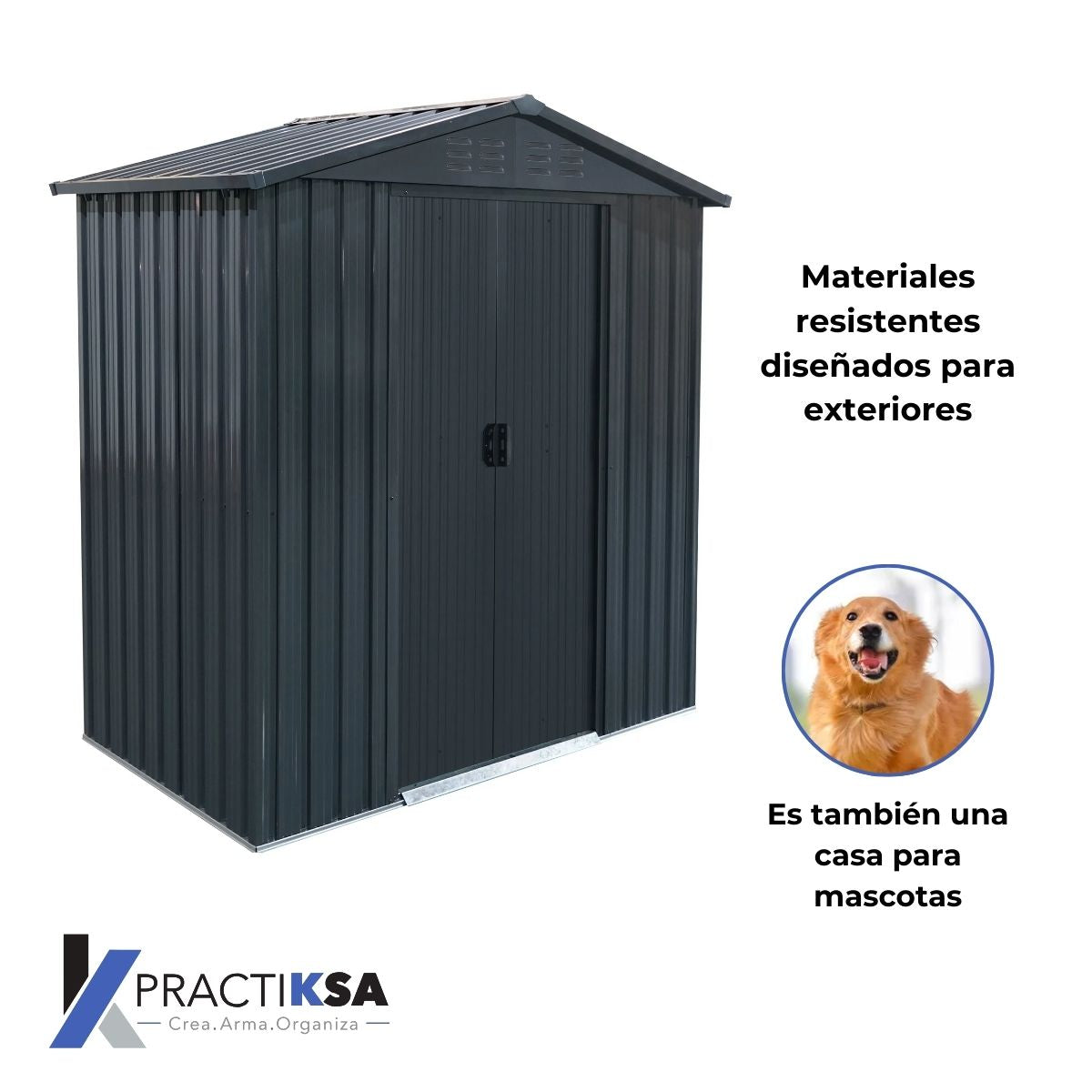 Cobertizo Exterior Jardín Bodega Casa Almacenamiento 213 Cm Gris