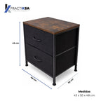 Buro Recamara Mesa De Noche Mdf Con Cajones Practiksa Liso Madera