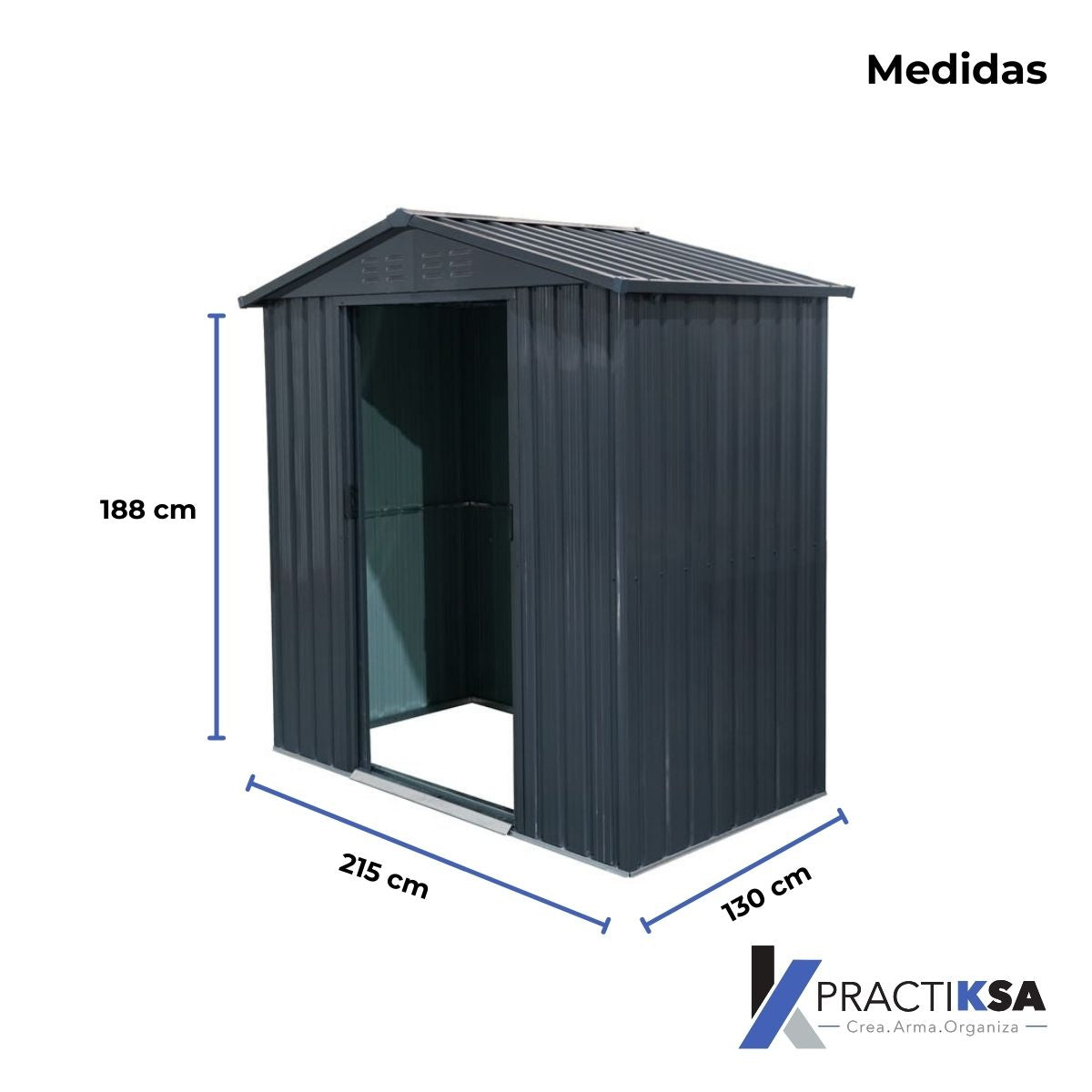 Cobertizo Exterior Jardín Bodega Casa Almacenamiento 213 Cm Gris